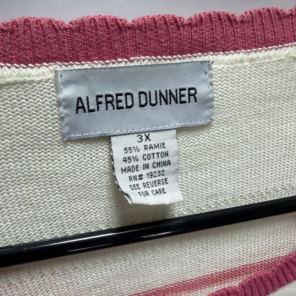 EUC Alfred Dunner Cream And White Layered Striped Sweater | Plus Size 3X - Picture 2 of 7